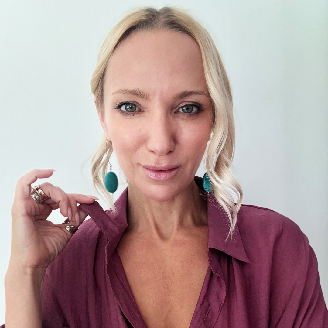 LARGE STONE | Drop Earrings: Silver / Green Aventurine