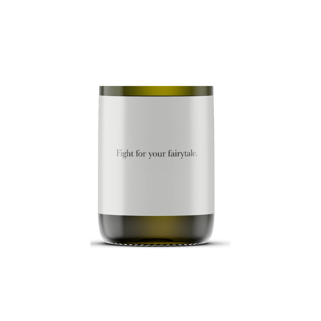 Fight For Your Fairytale, Soy Candle, Recycled Wine Bottle: Lavender Sea Salt