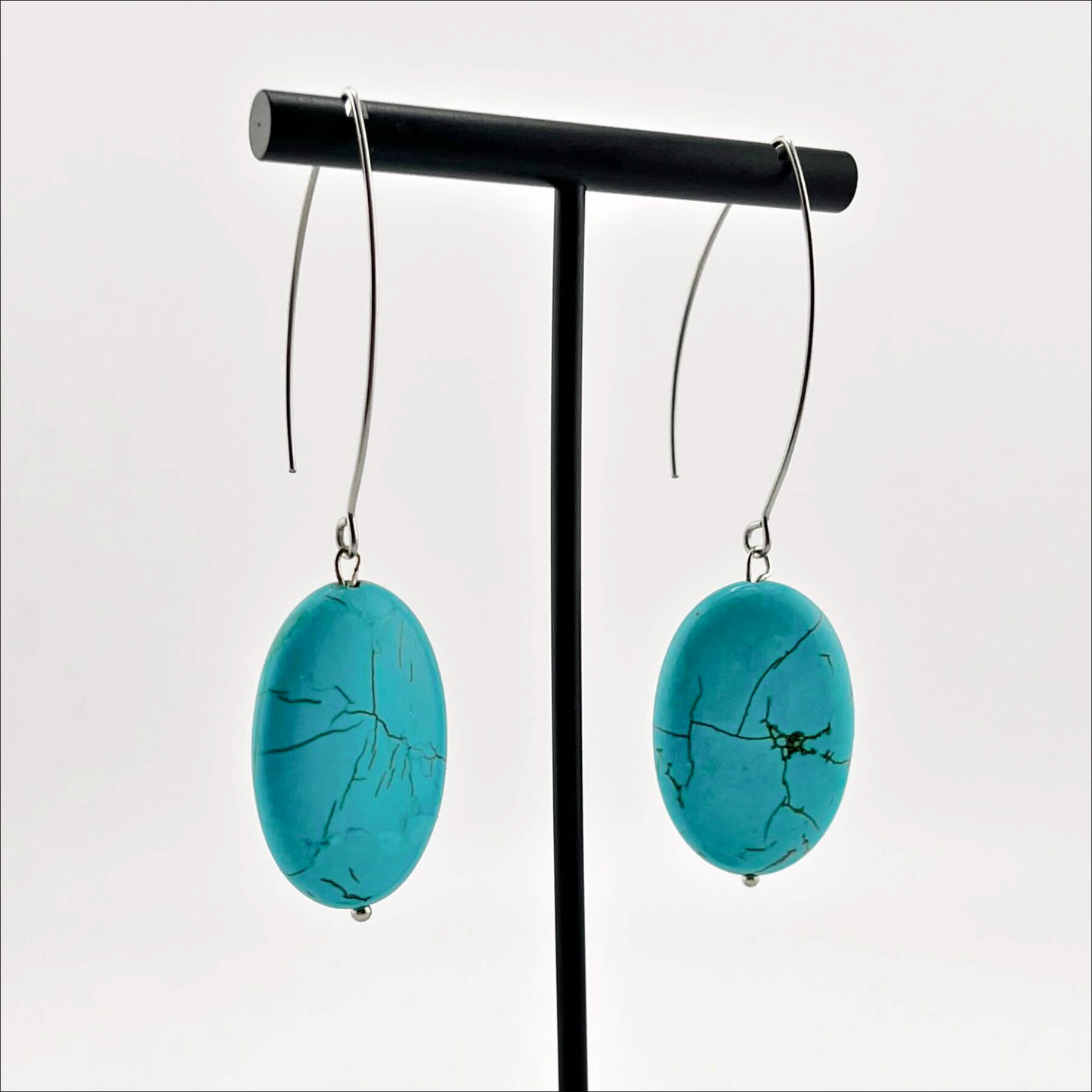 LARGE STONE | Drop Earrings: Silver / Crystal Quartz