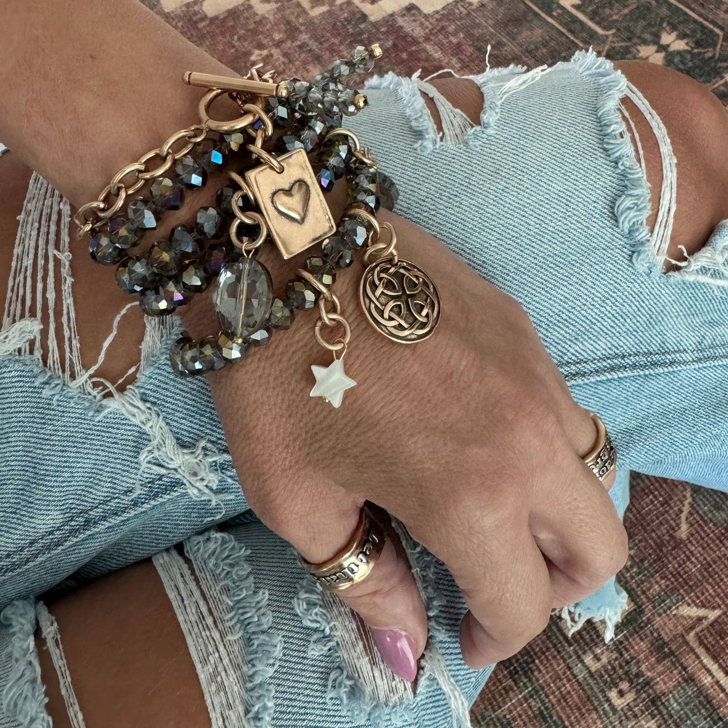 WARRIOR | CELTIC KNOT | Crystal Boho Wrap: Gold / S/M