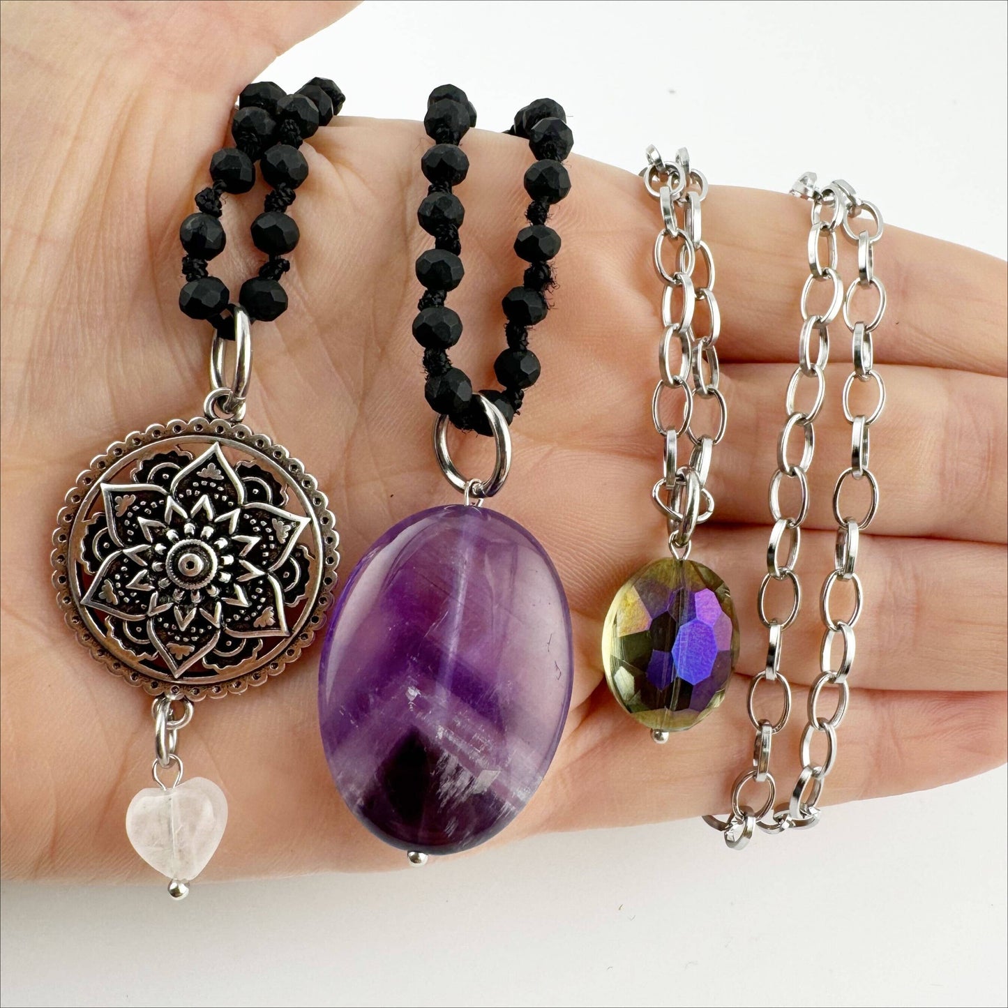 GRATEFUL THANKFUL BLESSED | MANDALA | Original Layering Bundle: Gold / Beige Crystal
