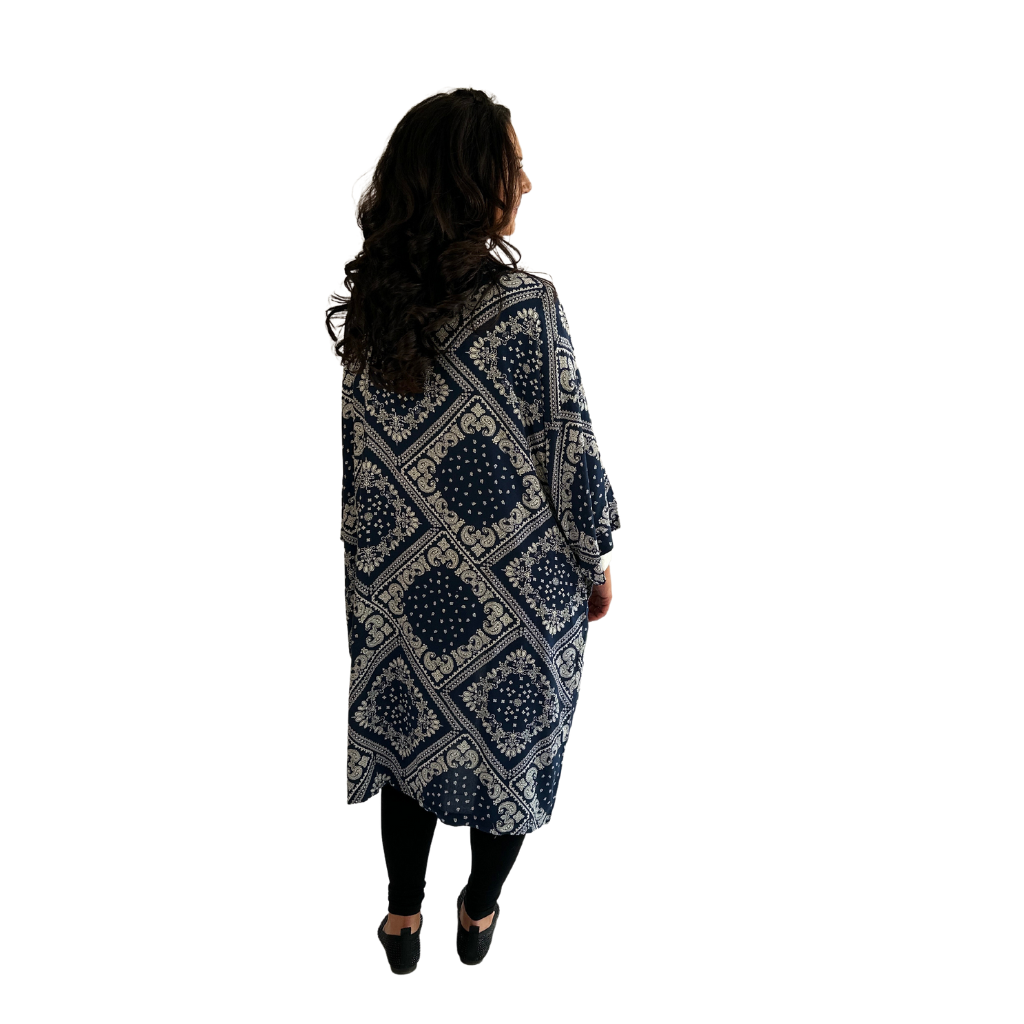Adley Kimono Cardigan | Bandana Print | S/M