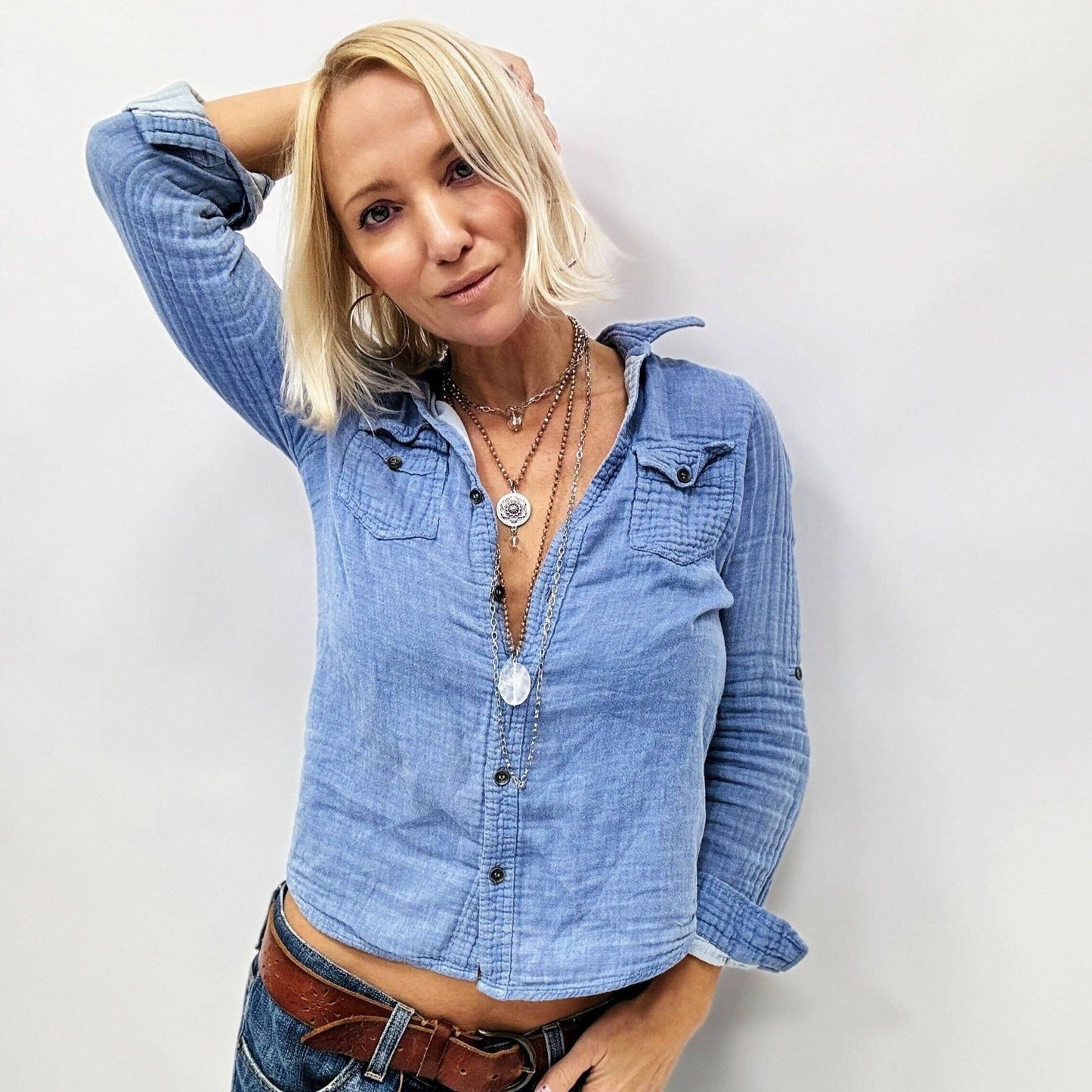 GRATEFUL THANKFUL BLESSED | MANDALA | Original Layering Bundle: Silver / Beige Crystal