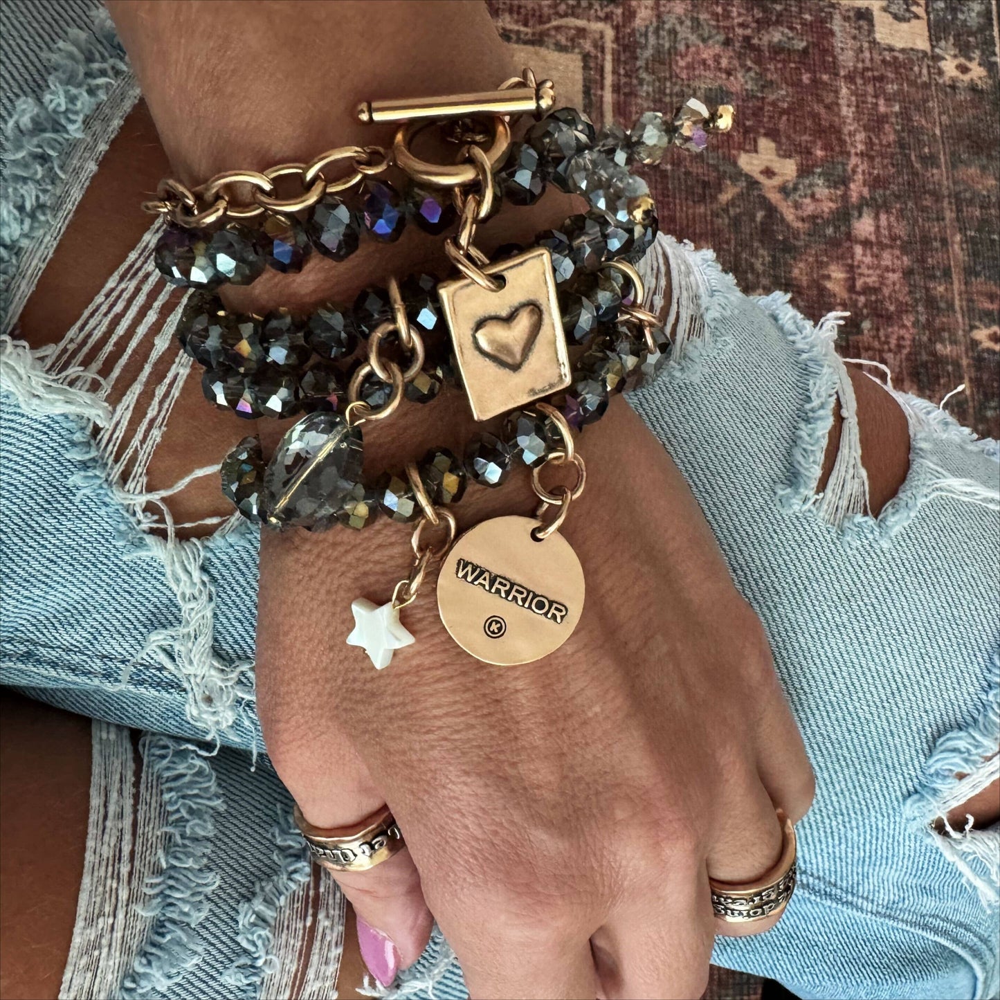 WARRIOR | CELTIC KNOT | Crystal Boho Wrap: Gold / S/M