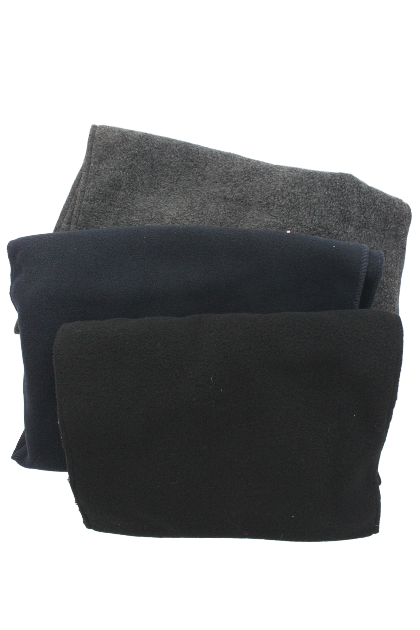 Anti Pilling Fleece Scarf in Black, Gray or Navy: Black / One Size
