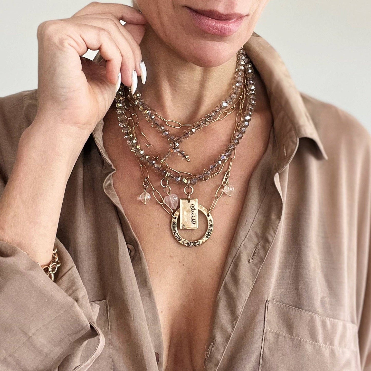 QUEEN | Crystal Boho Wrap: Gold / M/L (15")