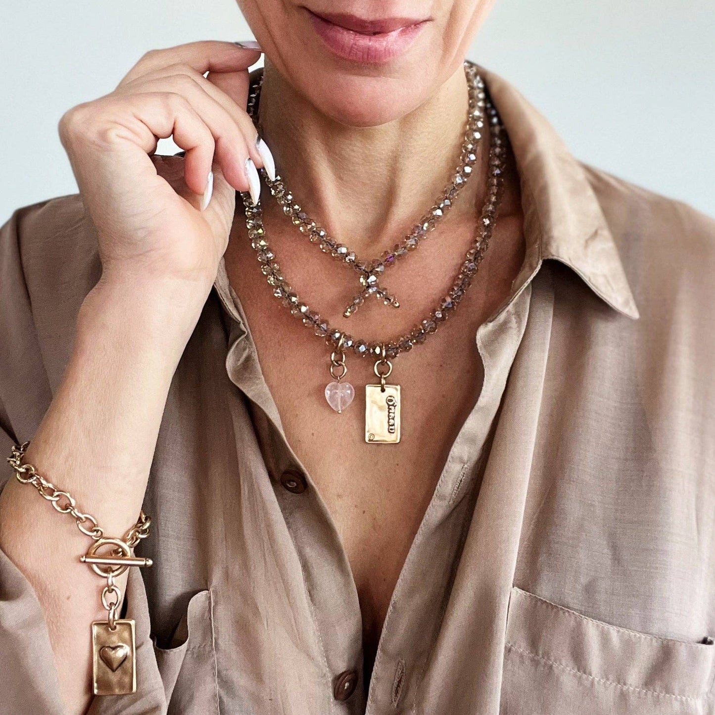 QUEEN | Crystal Boho Wrap: Gold / M/L (15")