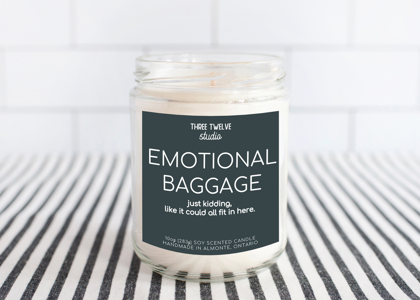Emotional Baggage Candle, Funny candle home decor