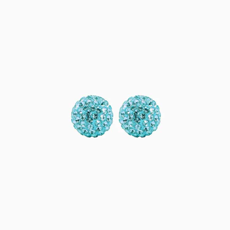 Birthstone Sparkle Ball Stud Earrings