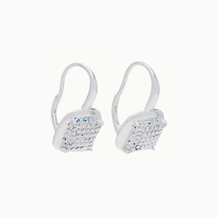 Sparkle Cushion Halo Drop Earrings