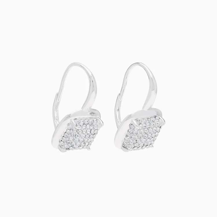 Sparkle Cushion Halo Drop Earrings