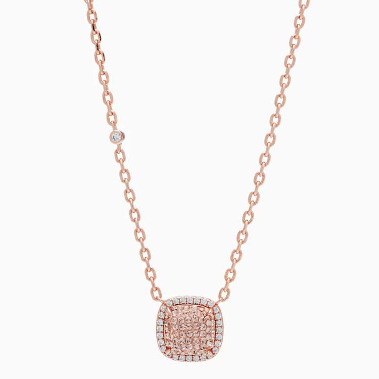 Sparkle Cushion Halo Pendant Necklace