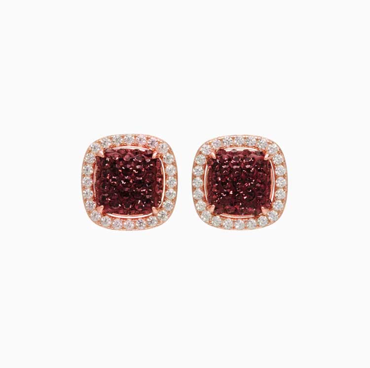 Sparkle Cushion Halo Stud Earring
