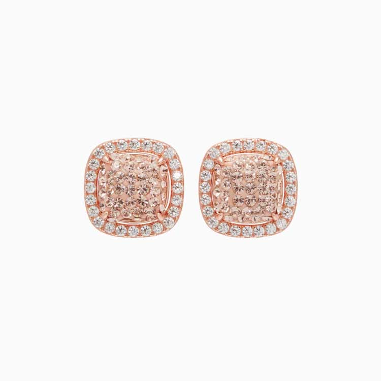 Sparkle Cushion Halo Stud Earring