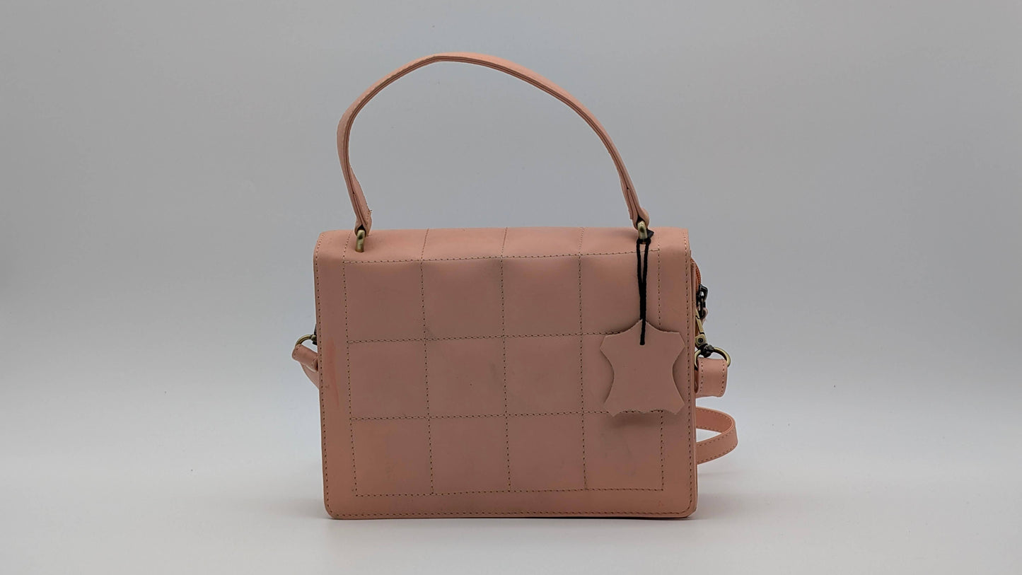 Genuine Leather Ladies Sling / Crossbody Bag - Pink (Bloom)