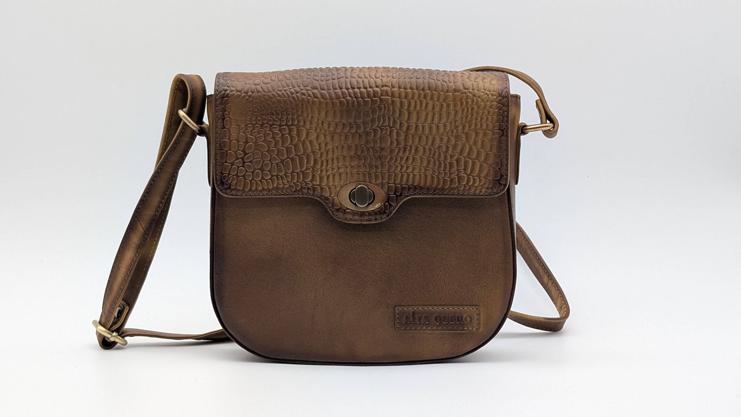 Genuine Leather Ladies Sling / Crossbody Bag - Tan Brown
