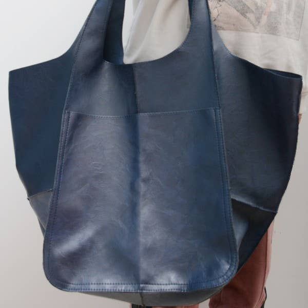 Women's shoulder bag large capacity Soft PU leather handbag: Hunter Green / One size