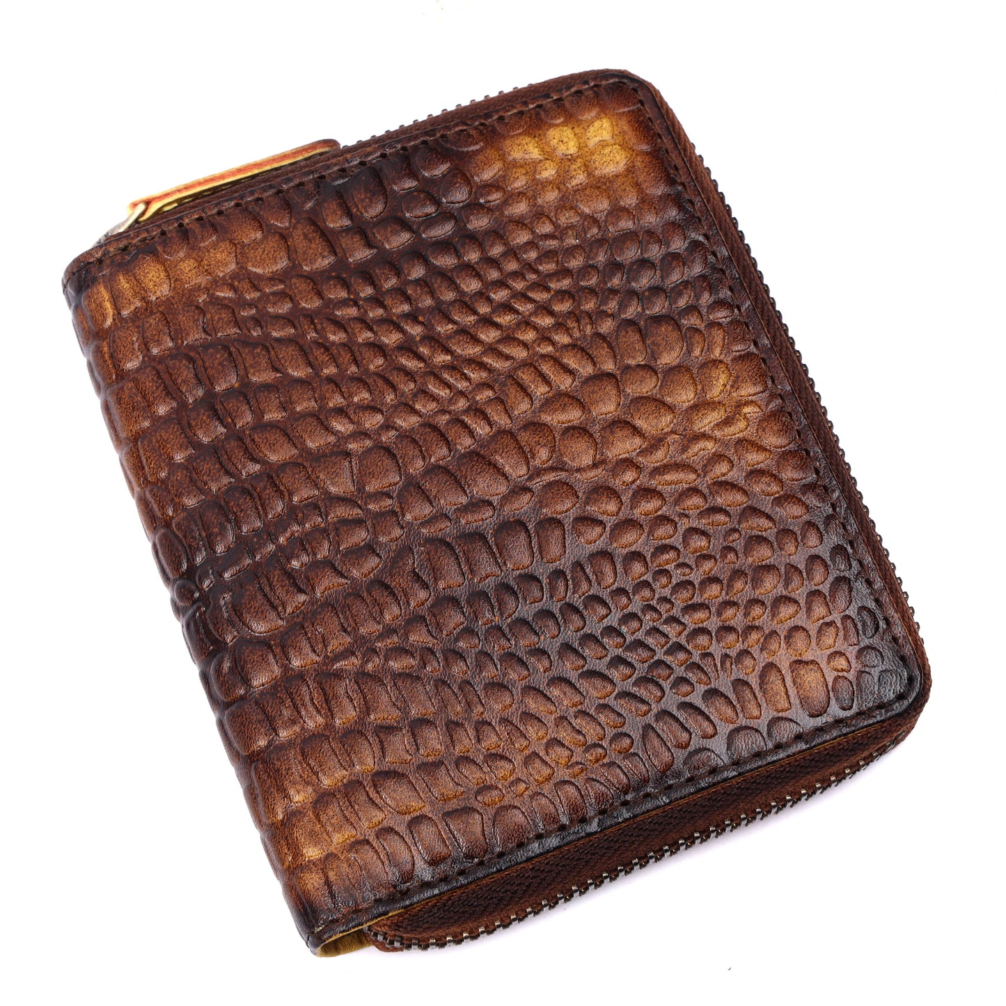 Leather wallet card holder RFID protection- Tan Brown