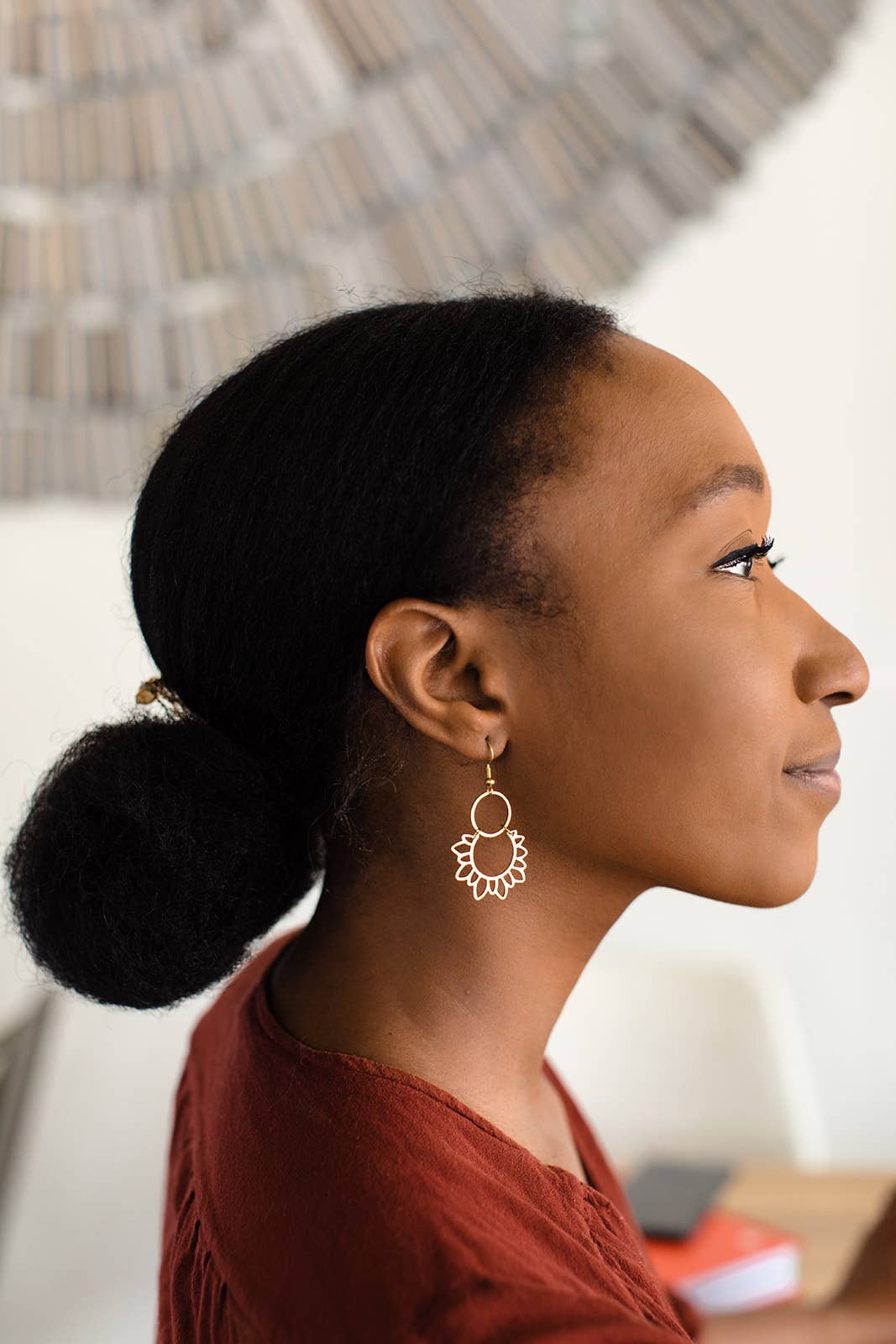 Brass Sunflower Earrings: 14k Gold Fill Hooks