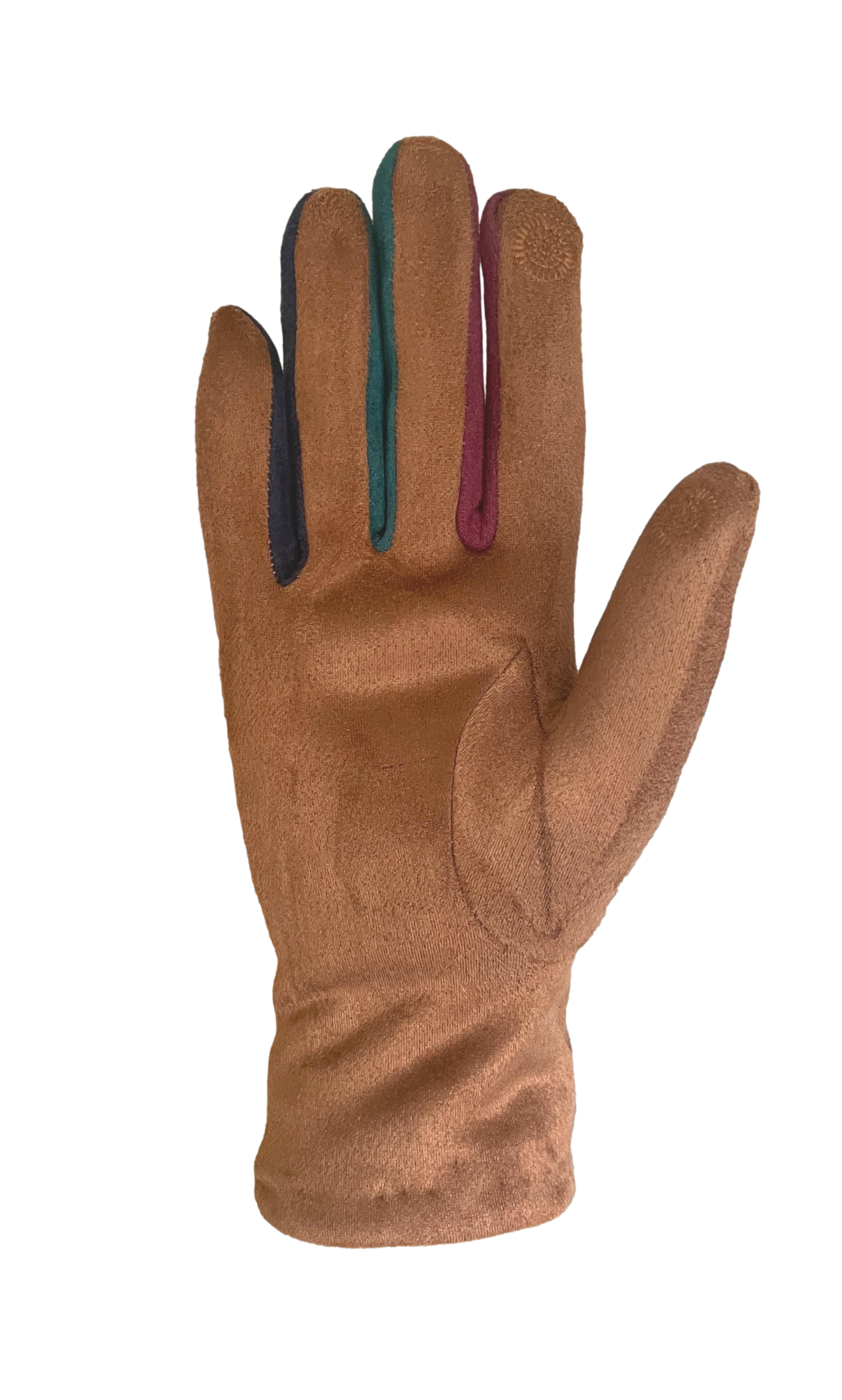 Ladies Microsuede Glove Contrast Forchettes: Navy / One Size