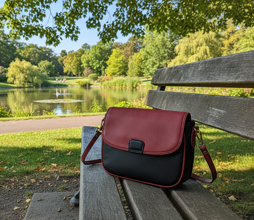 Genuine Leather Ladies Sling / Crossbody Bag - Black, Red