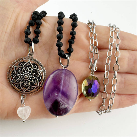 GRATEFUL THANKFUL BLESSED | MANDALA | Original Layering Bundle: Silver / Matte Black