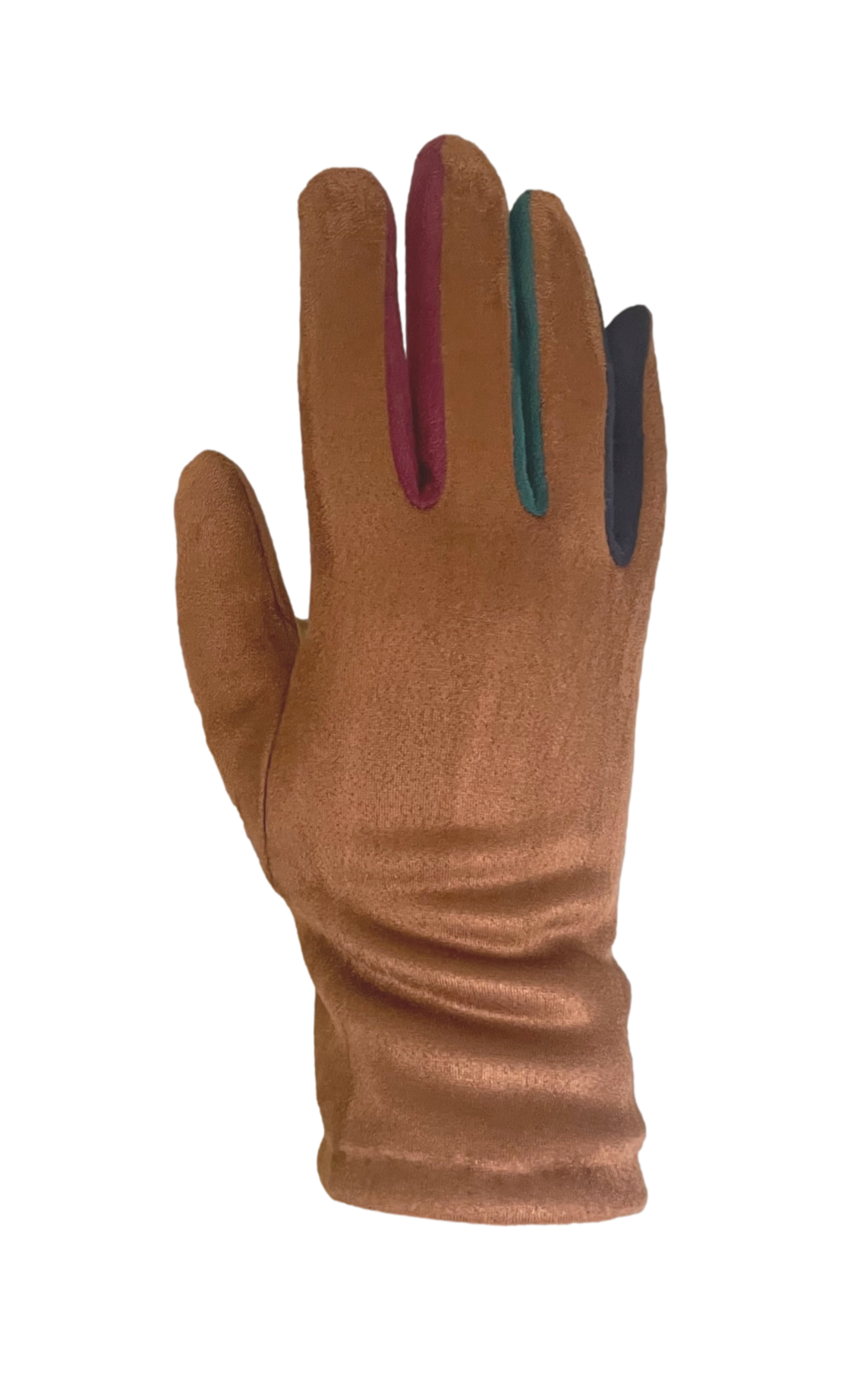 Ladies Microsuede Glove Contrast Forchettes: Navy / One Size