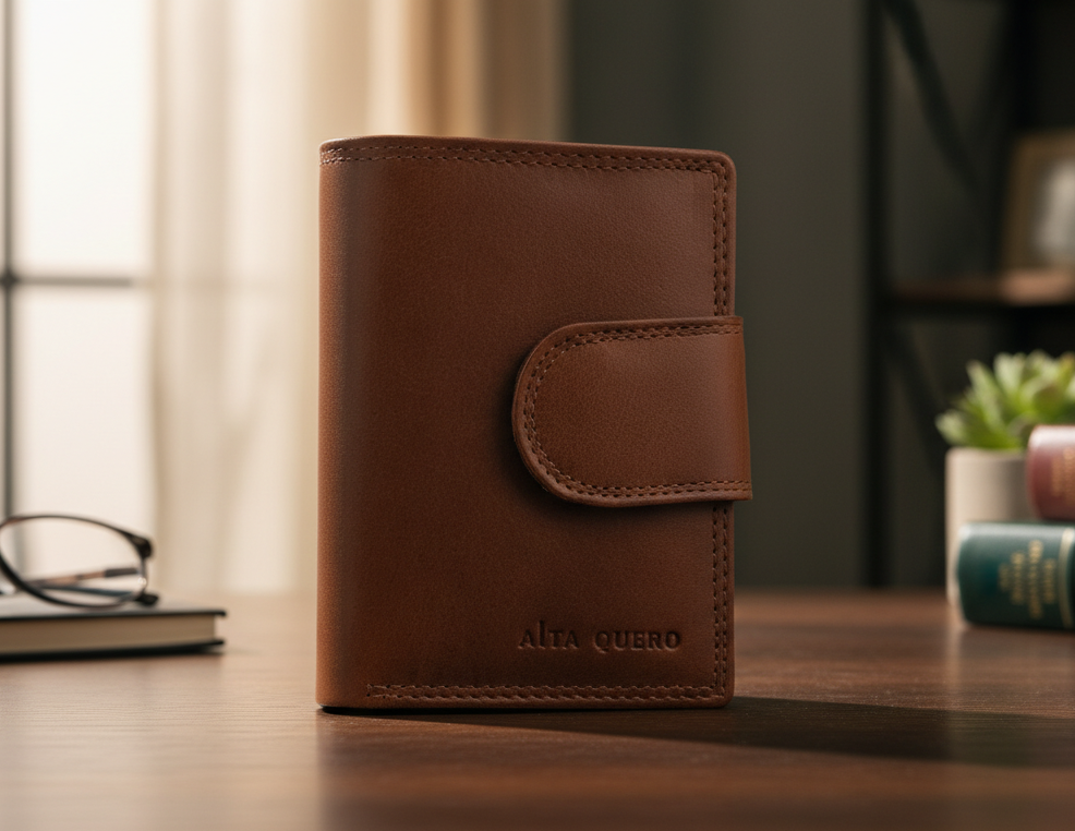 Genuine Leather wallet card holder RFID Protection Tan