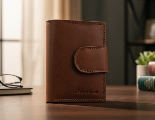 Genuine Leather wallet card holder RFID Protection Tan