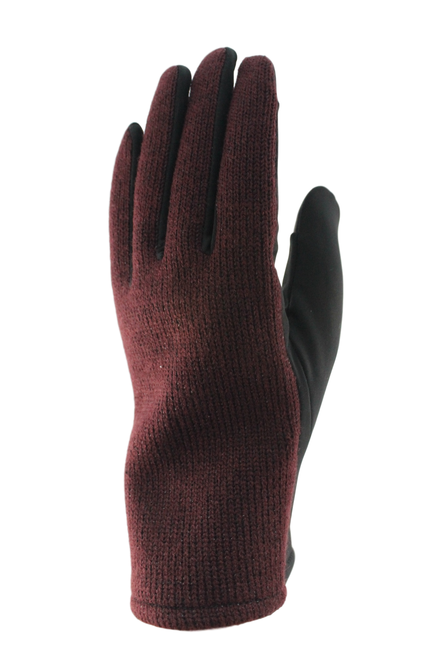 Ladies Knit Glitter Back Spandex Palm Gloves: Grey / Medium