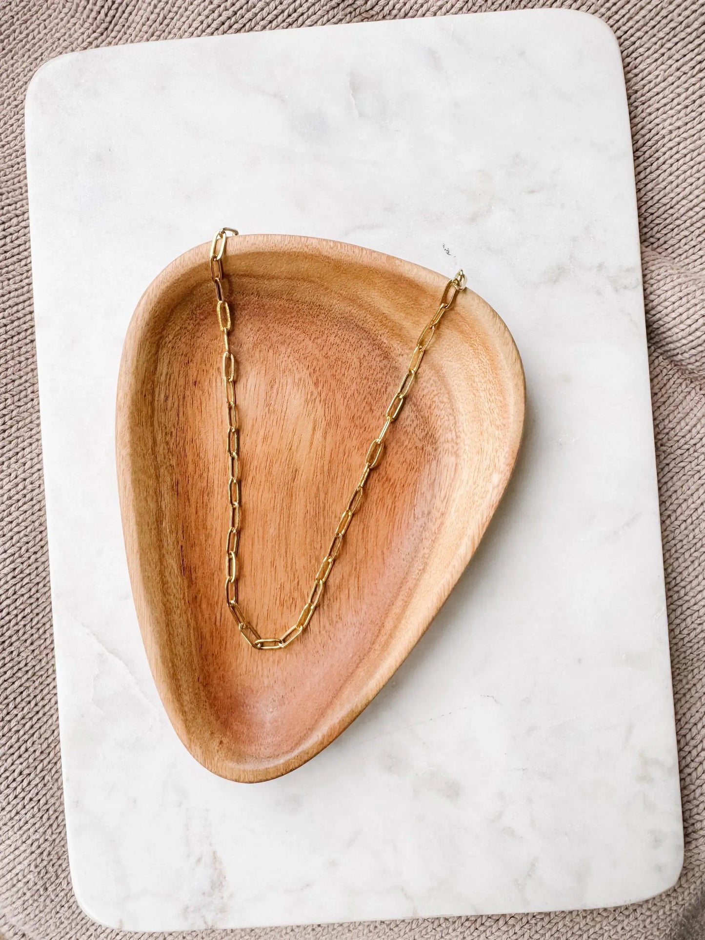 Paperclip Chain 18K Gold Plated Stainless Necklace