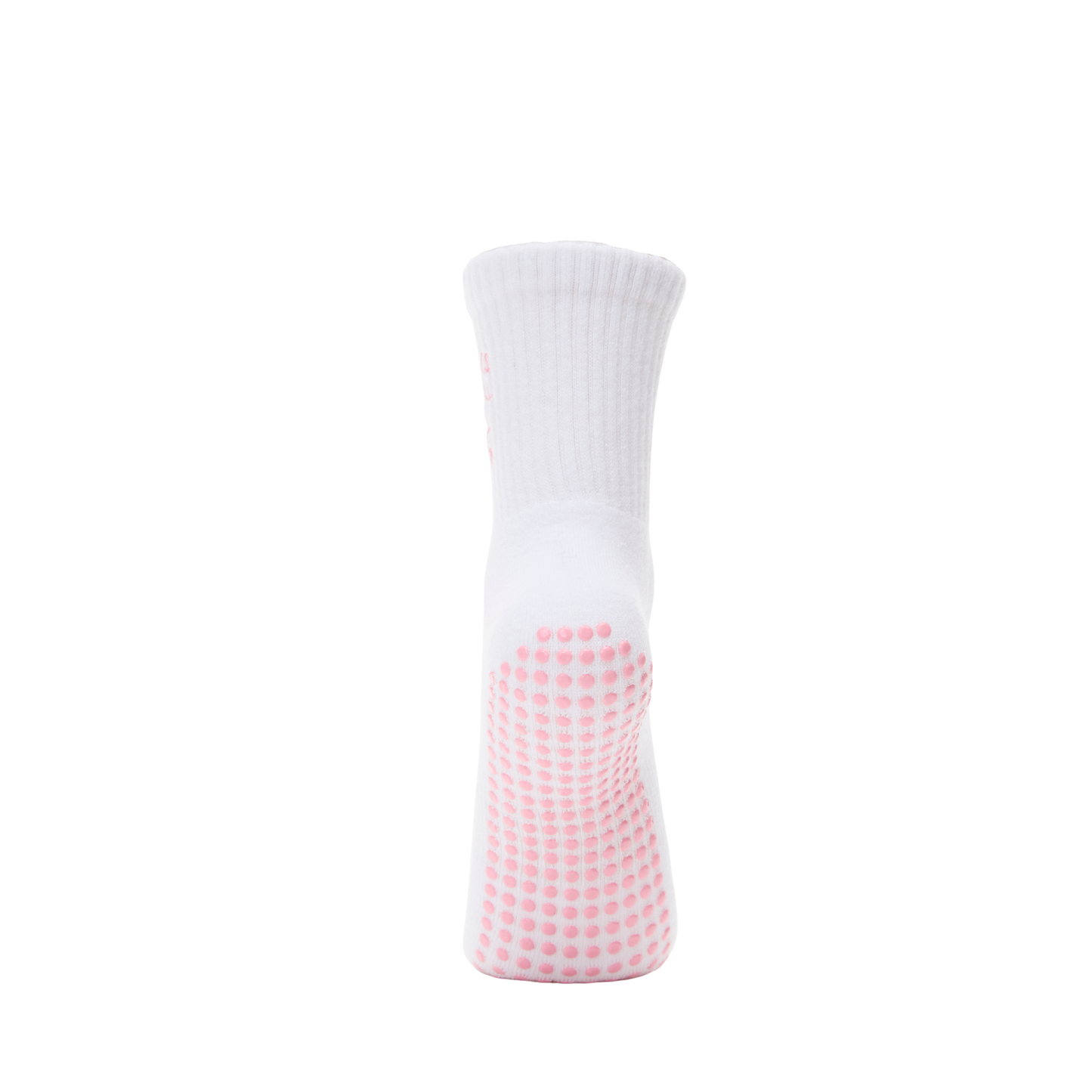 Pilates Social Club Grip Crew Socks: White / One Size