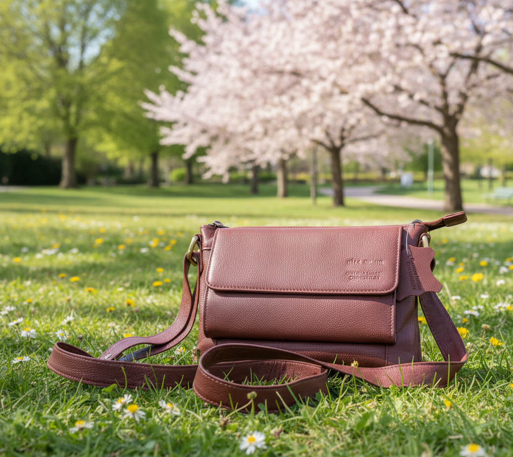 Genuine Leather Ladies Sling / Crossbody Bag - Brown
