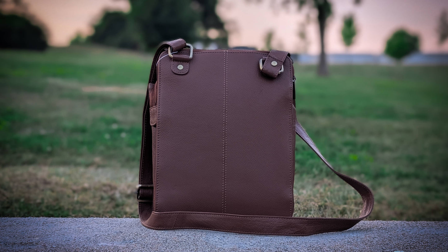 Genuine Leather Ladies Sling / Crossbody Bag Brown
