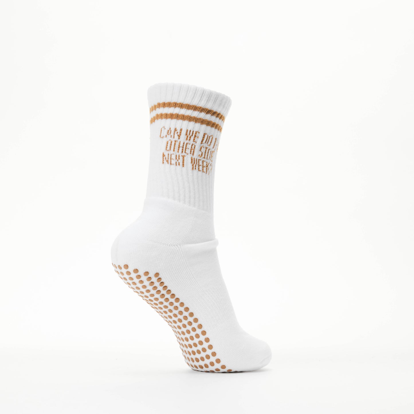 Can We Do The Other Side Next Week? Pilates Grip Socks: White / One Size