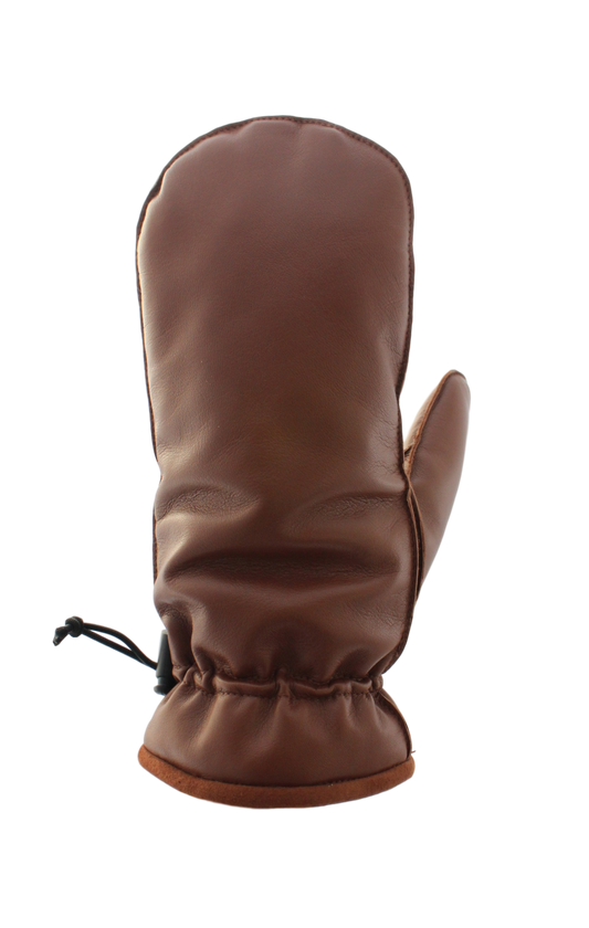 Men's Goatskin Leather Glitten in Black or Brown: Saddle / Medium