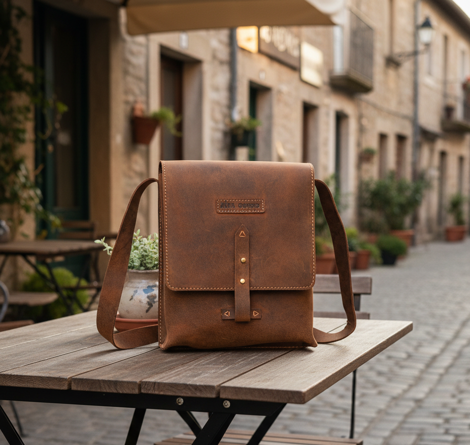 Genuine Leather Sling Crossbody bag - Brown (Messenger Bag)