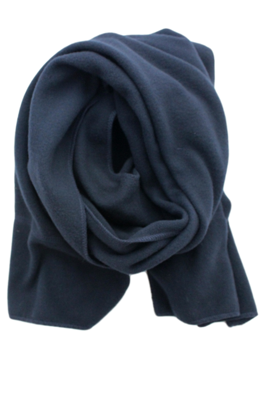 Anti Pilling Fleece Scarf in Black, Gray or Navy: Navy / One Size