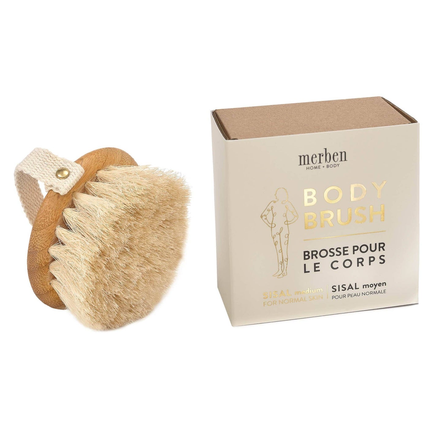 Sisal Round Body Brush with Bamboo Top