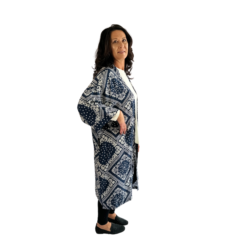 Adley Kimono Cardigan | Bandana Print | S/M
