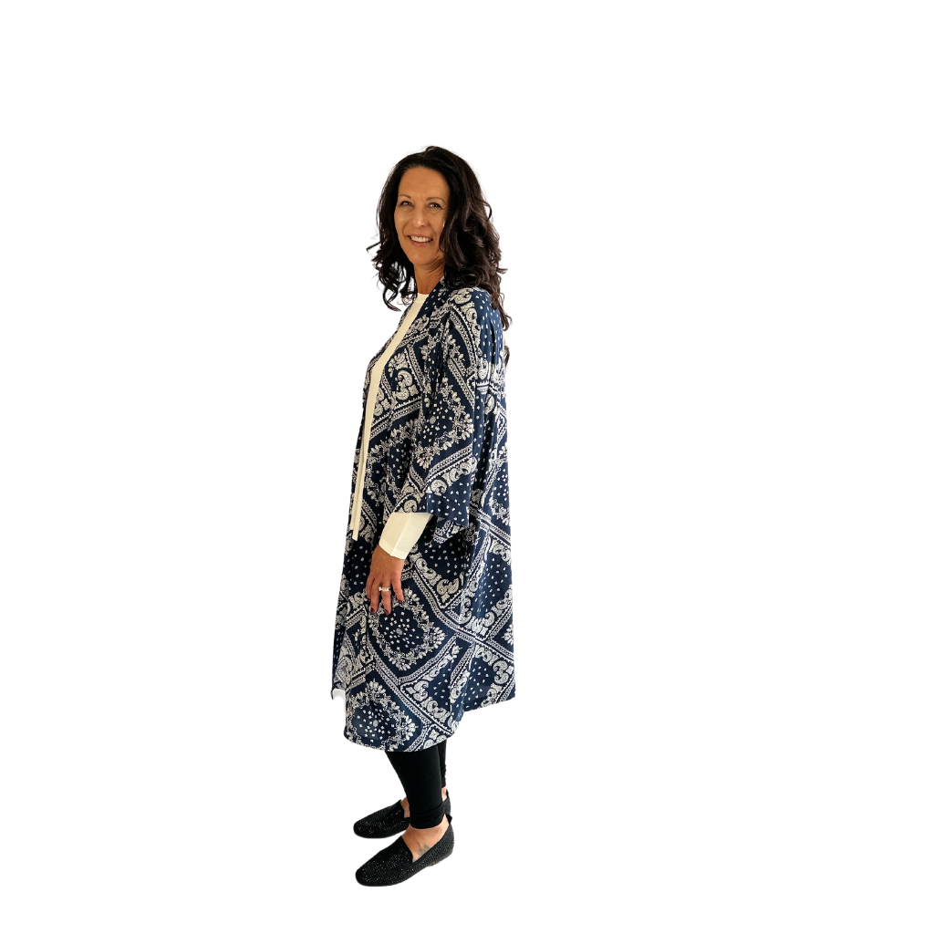 Adley Kimono Cardigan | Bandana Print | S/M