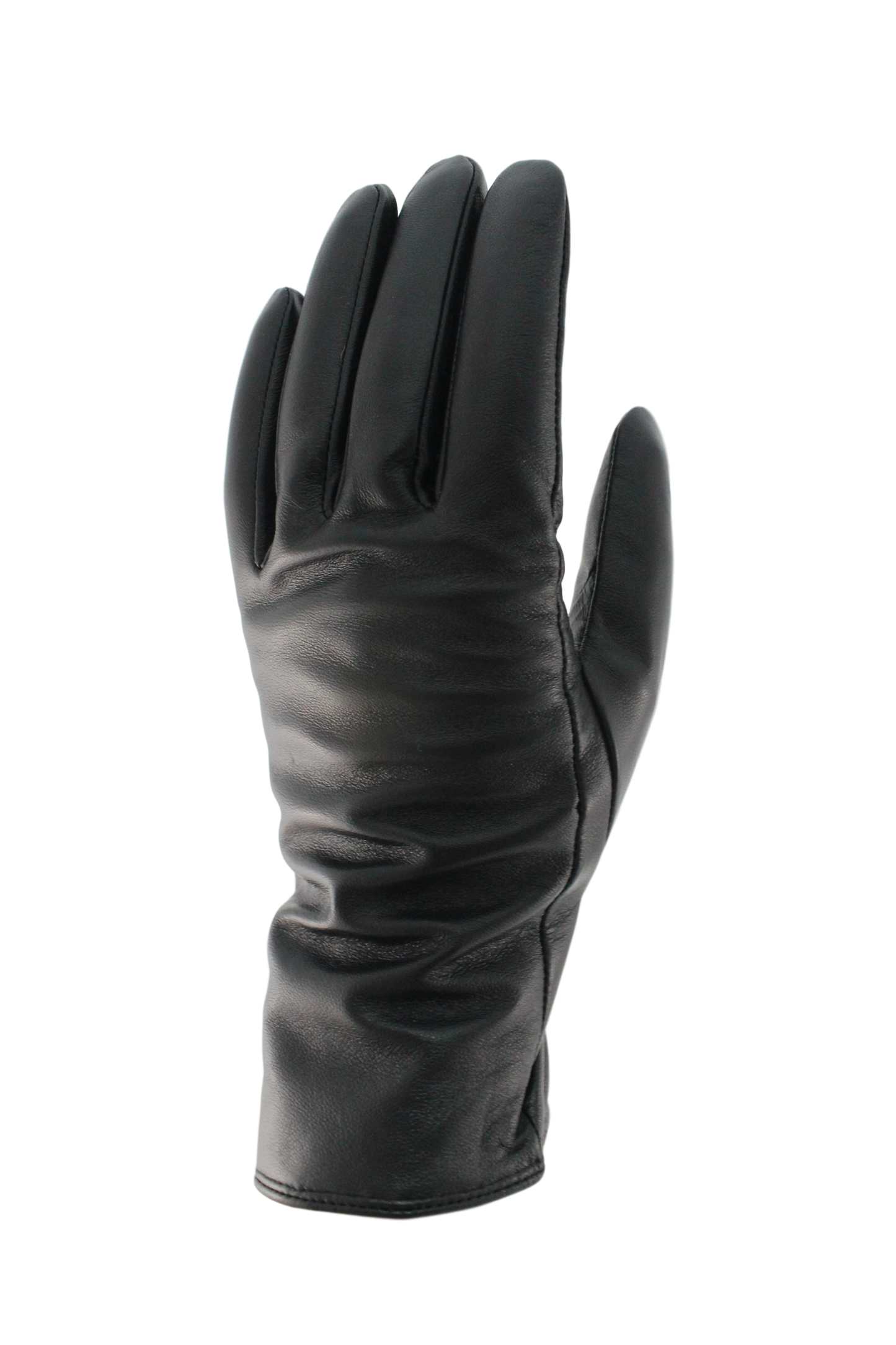 Women's Leather Wool Lined Gloves: Black / Extra Large