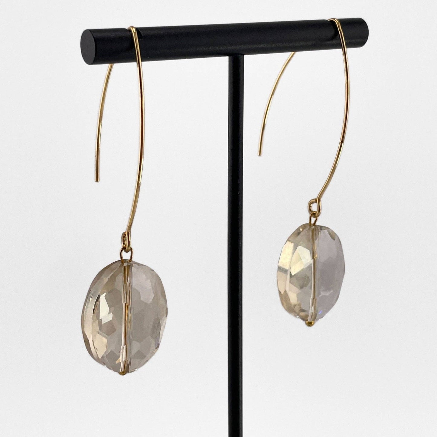 CRYSTAL | Drop Earrings: CHAMPAGNE / Gold