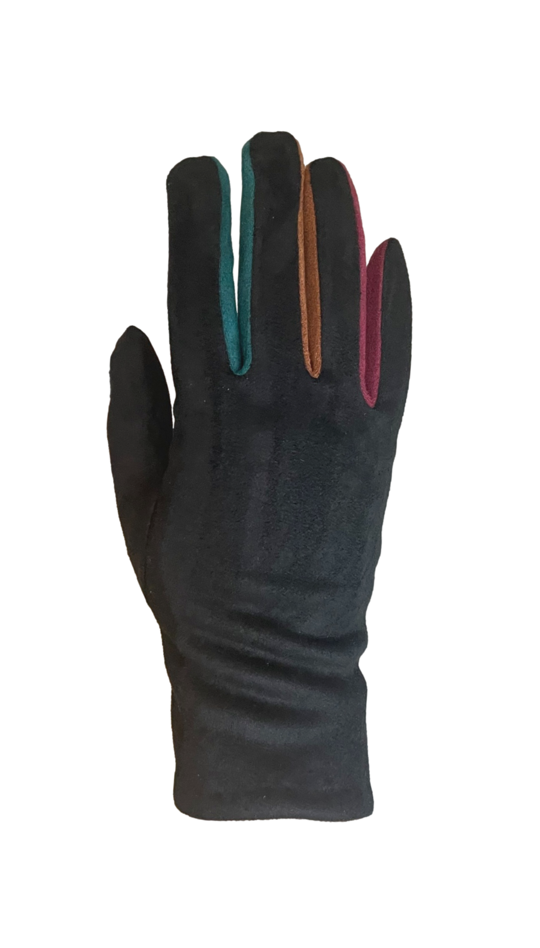 Ladies Microsuede Glove Contrast Forchettes: Navy / One Size