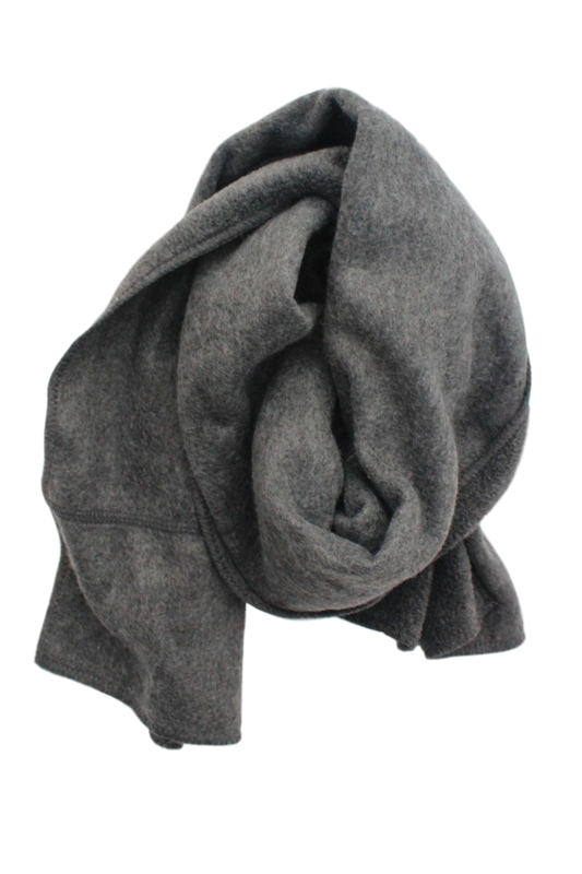 Anti Pilling Fleece Scarf in Black, Gray or Navy: Grey / One Size