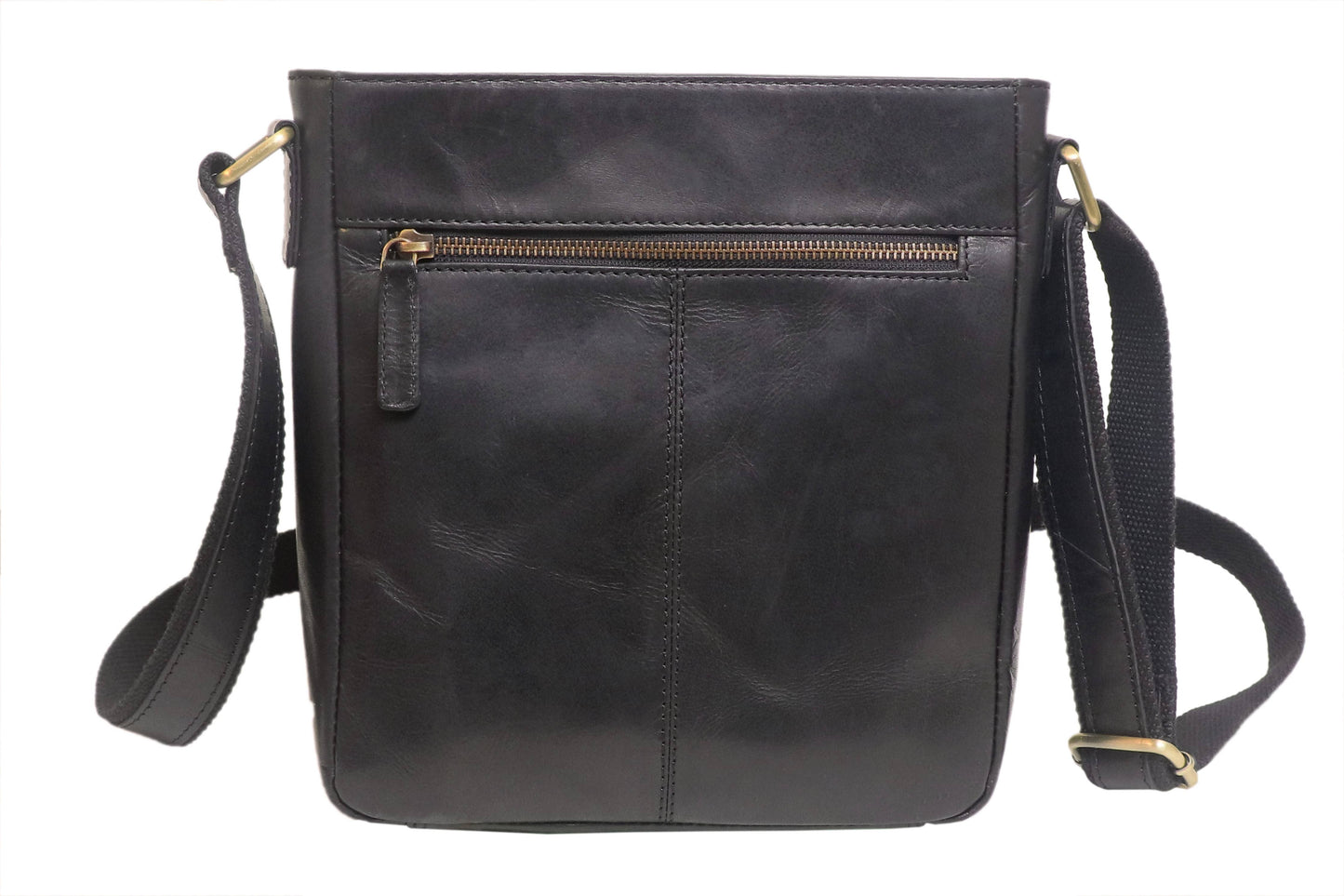 Leather Ladies Sling / Crossbody Bag Embossed Brown Leaf