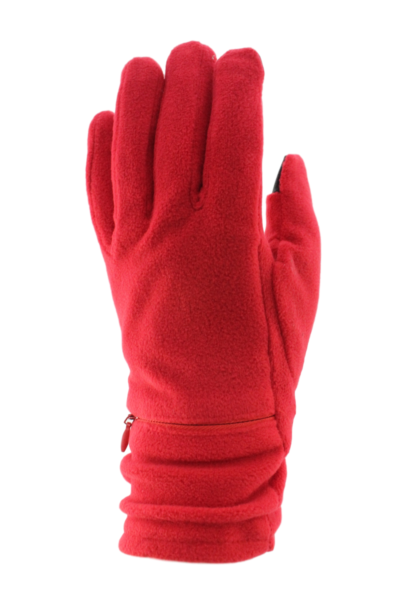 Women's Fleece Gloves Zipper Pocket: Olive / One Size