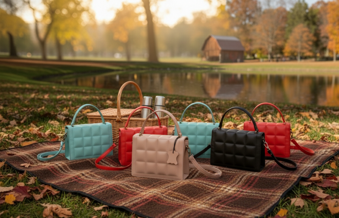 Genuine Leather Ladies Sling / Crossbody Bag - Red (Bloom)