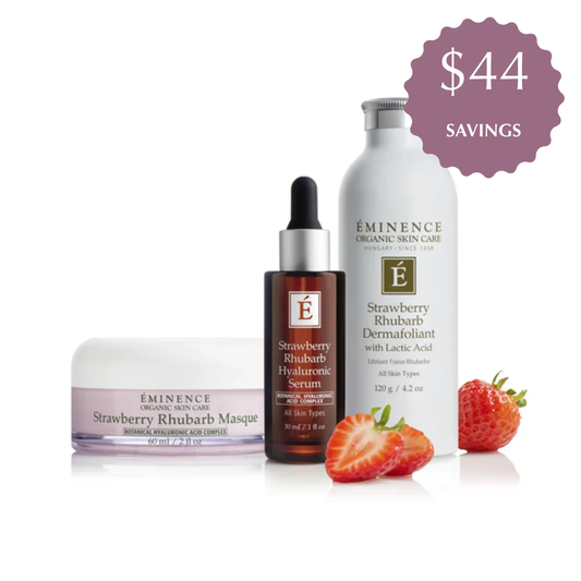 Eminence Organics Strawberry Rhubarb Hyaluronic Classic Collection Bundle