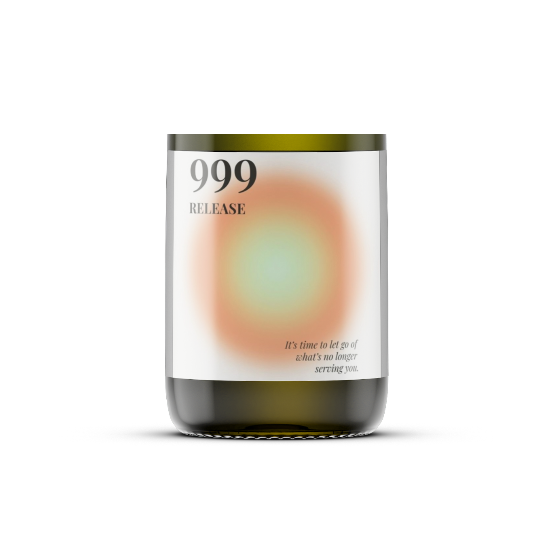 999 - Angel Number, Soy Wax Candle, Recycled Wine Bottle: Vanilla Patchouli